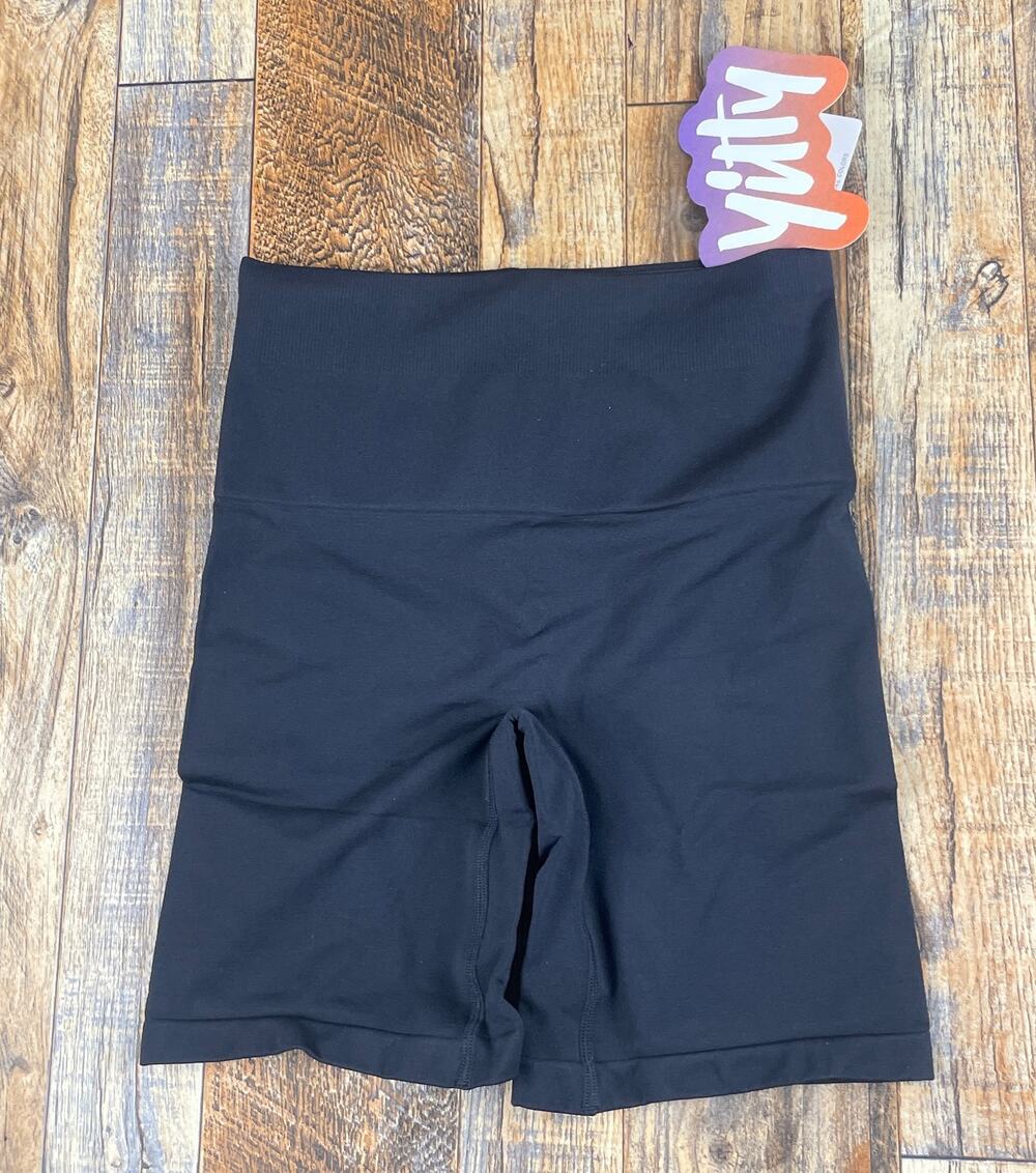 Yitti Women's M/L Black Nylon Elastane Nearly Naked Shaping High Waist Shorts